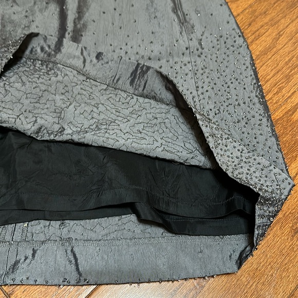 Gap vintage silver gray shimmer skirt with beading - Picture 4 of 7